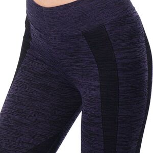 NUX Purple and Black Rochester Leggings High-Waist Stretch - Size Small